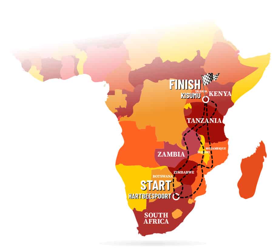 Africa Rally routes map