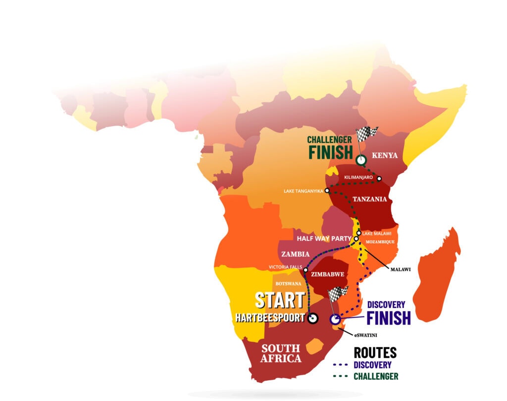 The 2025 Routes of The Africa Rally.